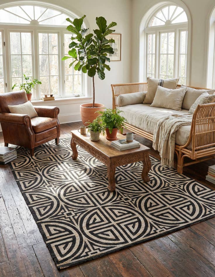 Detail image of 6' 1 x 9' Hand Woven Chenille Jute Rug