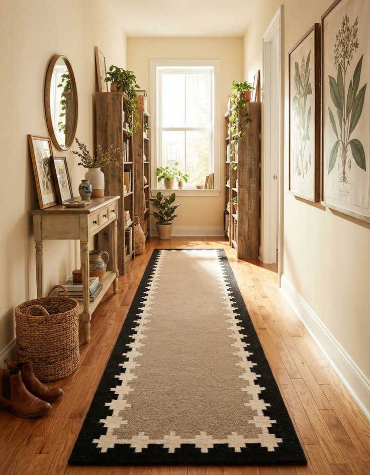 Detail image of 3' 3 x 14' 1  Hand Woven Kilim Wool Runner Rug