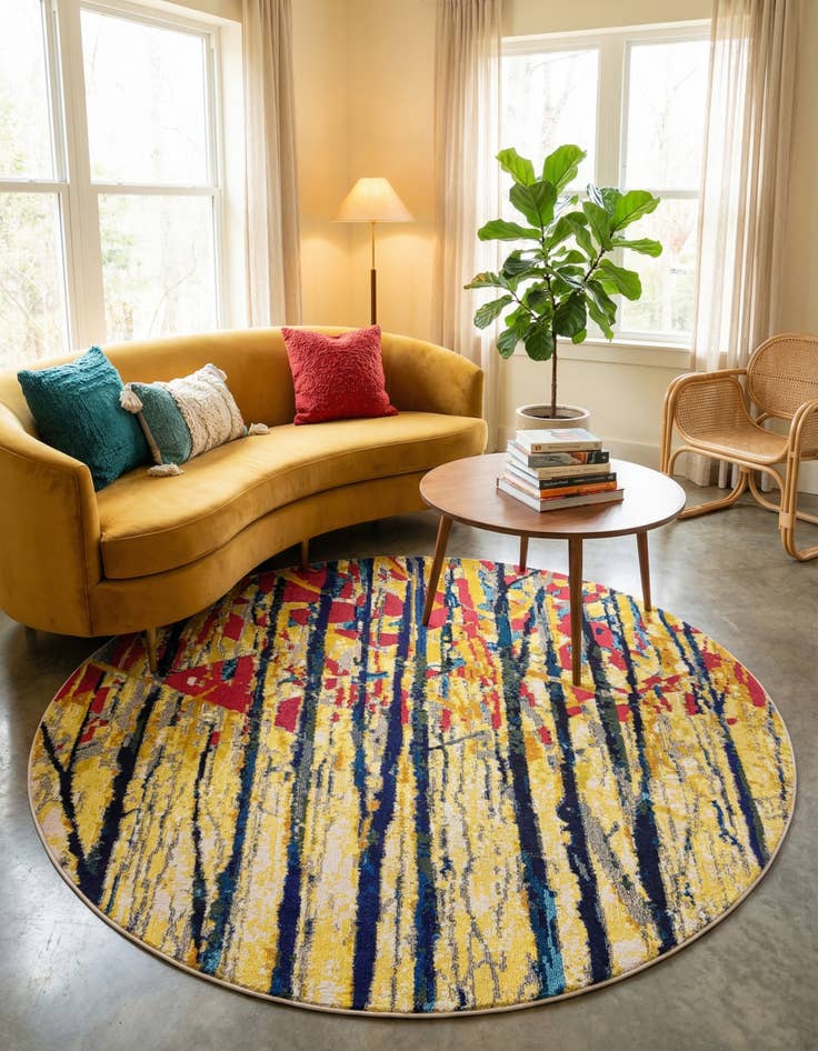 Detail image of 8' x 8' Washable Hyacinth Round Rug