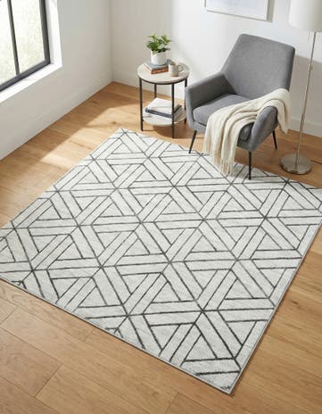 6' x 6' Lattice Trellis Square Rug