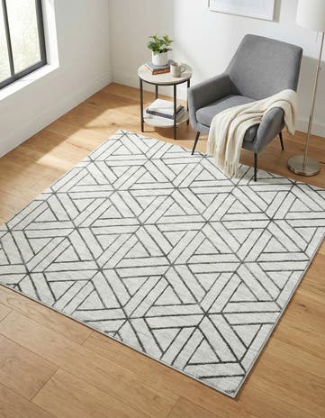 6' x 6' Lattice Trellis Square Rug