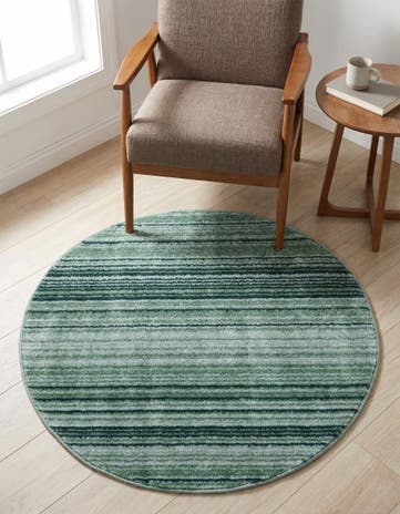 Green Gemstone Round Rug