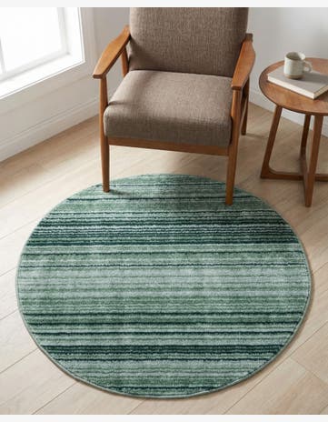 Green Gemstone Round Rug