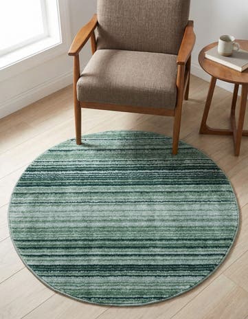 Green Gemstone Round Rug