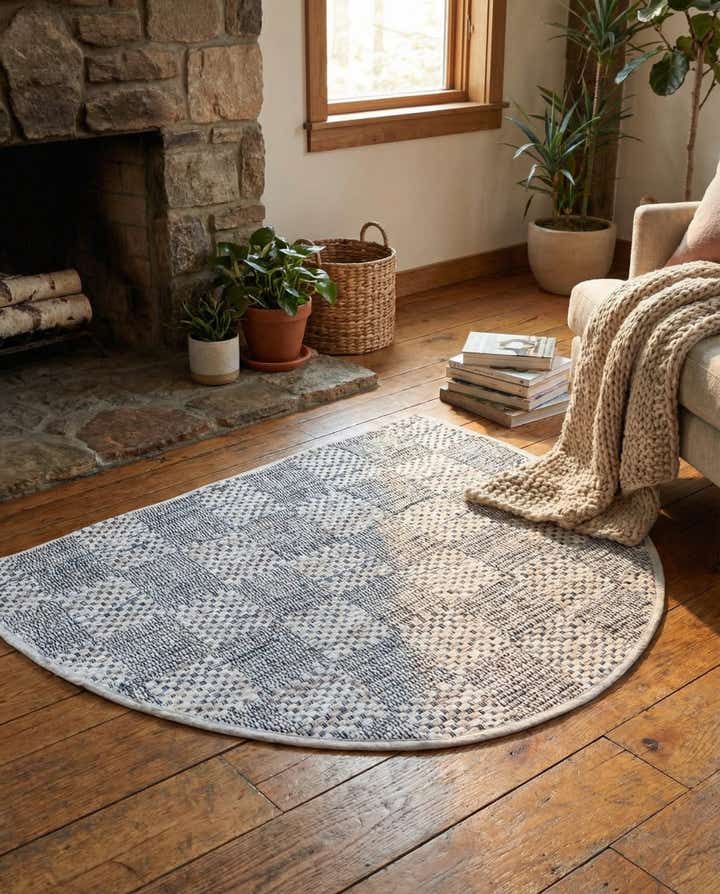 2' 2 x 3' 7 Hand Woven Chindi Cotton Hearth Rug