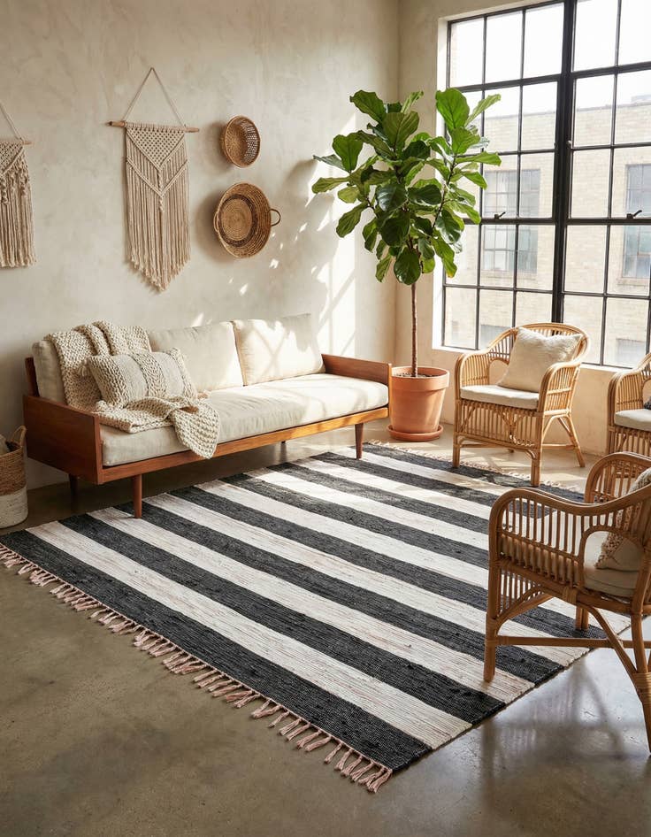 Detail image of 10' x 10'  Hand Woven Chindi Rag Square Rug