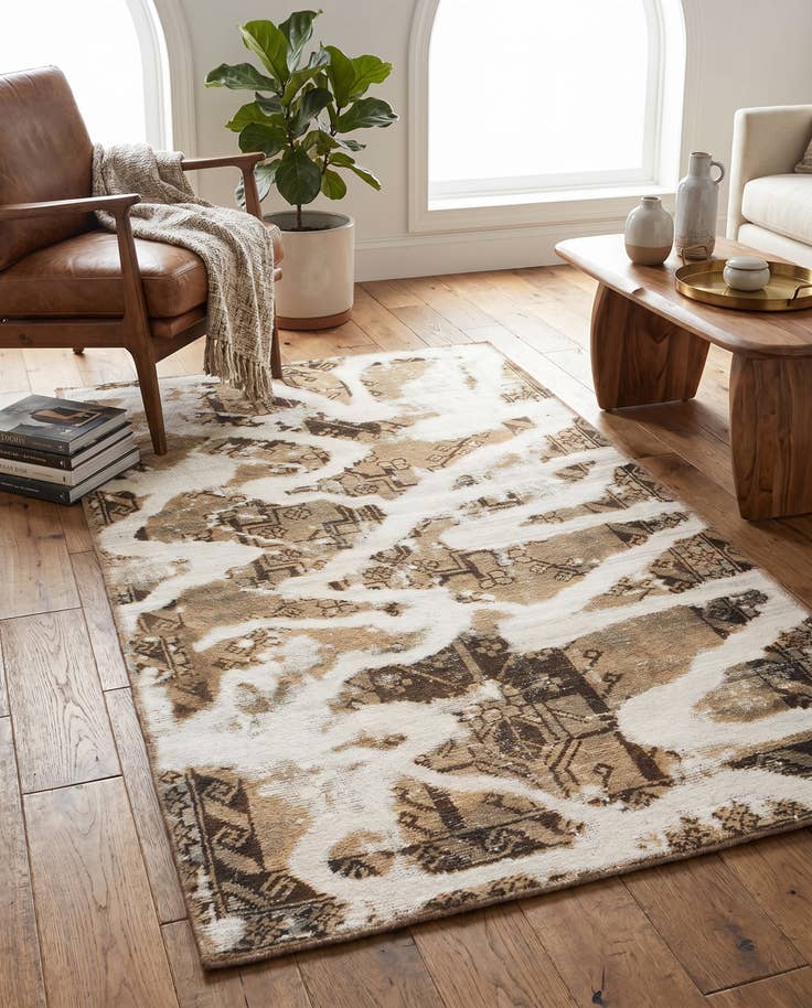 Detail image of 3' 2 x 6' Hand Knotted Ultra Vintage Persian Wool Rug