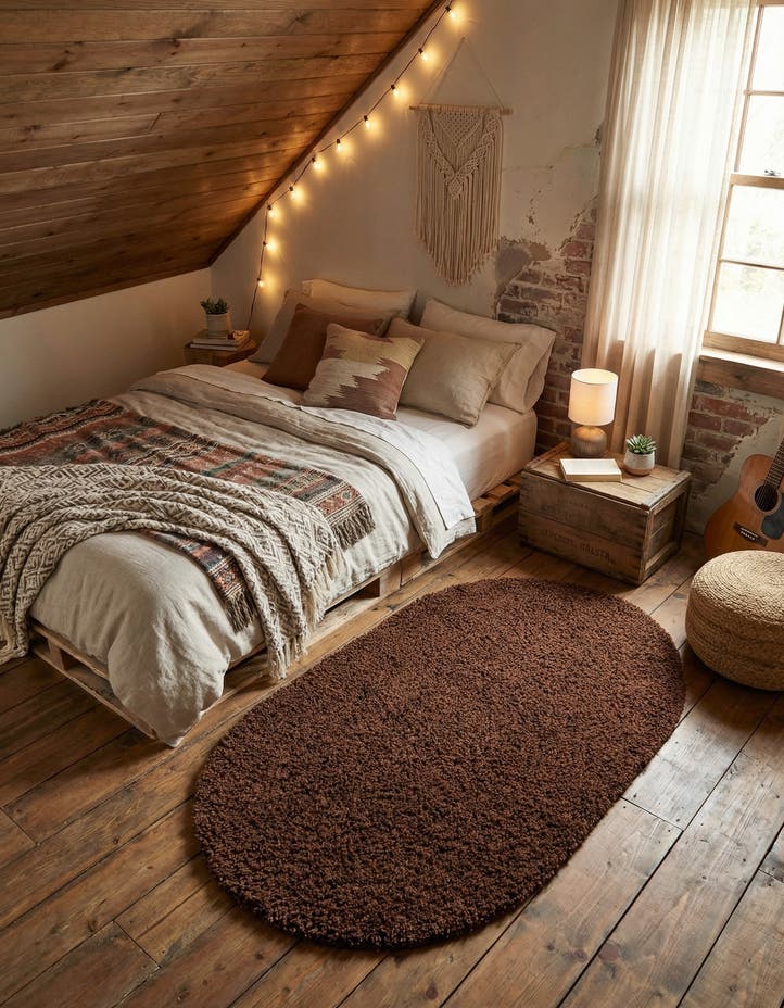 3' x 5' 3 Solid Shag Oval Rug