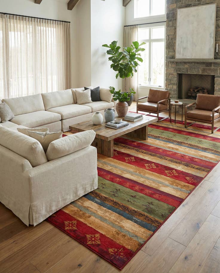 Detail image of 12' x 16' Easy-Clean Modern Indoor / Outdoor Rug