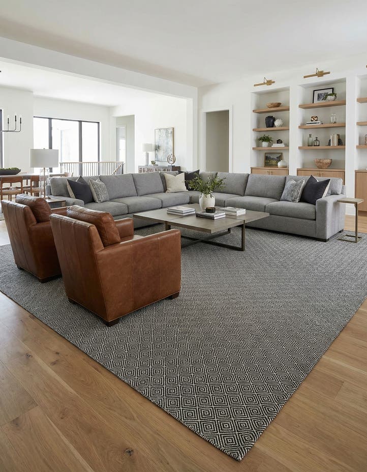 10' x 14' 1 Hand Woven Geo Trellis Flatweave Rug