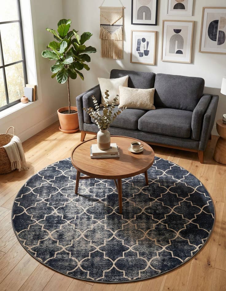 Detail image of Jill Zarin 5' 3 x 5' 3 Uptown Lincoln Center Round Rug