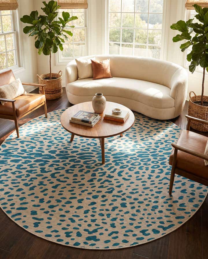 10' x 10' Easy-Clean Safari Indoor / Outdoor Round Rug