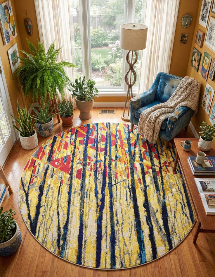 Detail image of 8' x 8' Washable Hyacinth Round Rug