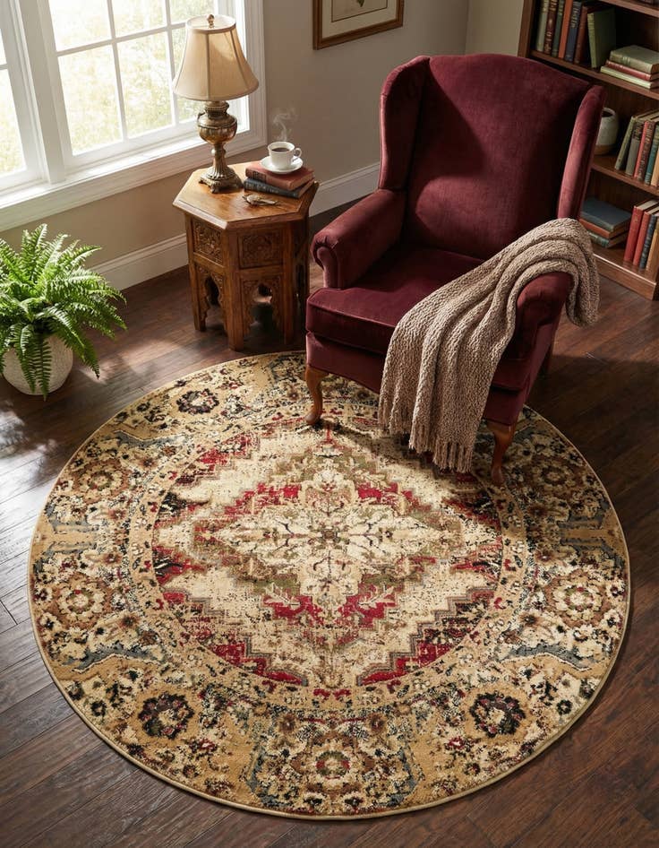 Detail image of 5' 3 x 5' 3 Saturn Round Rug