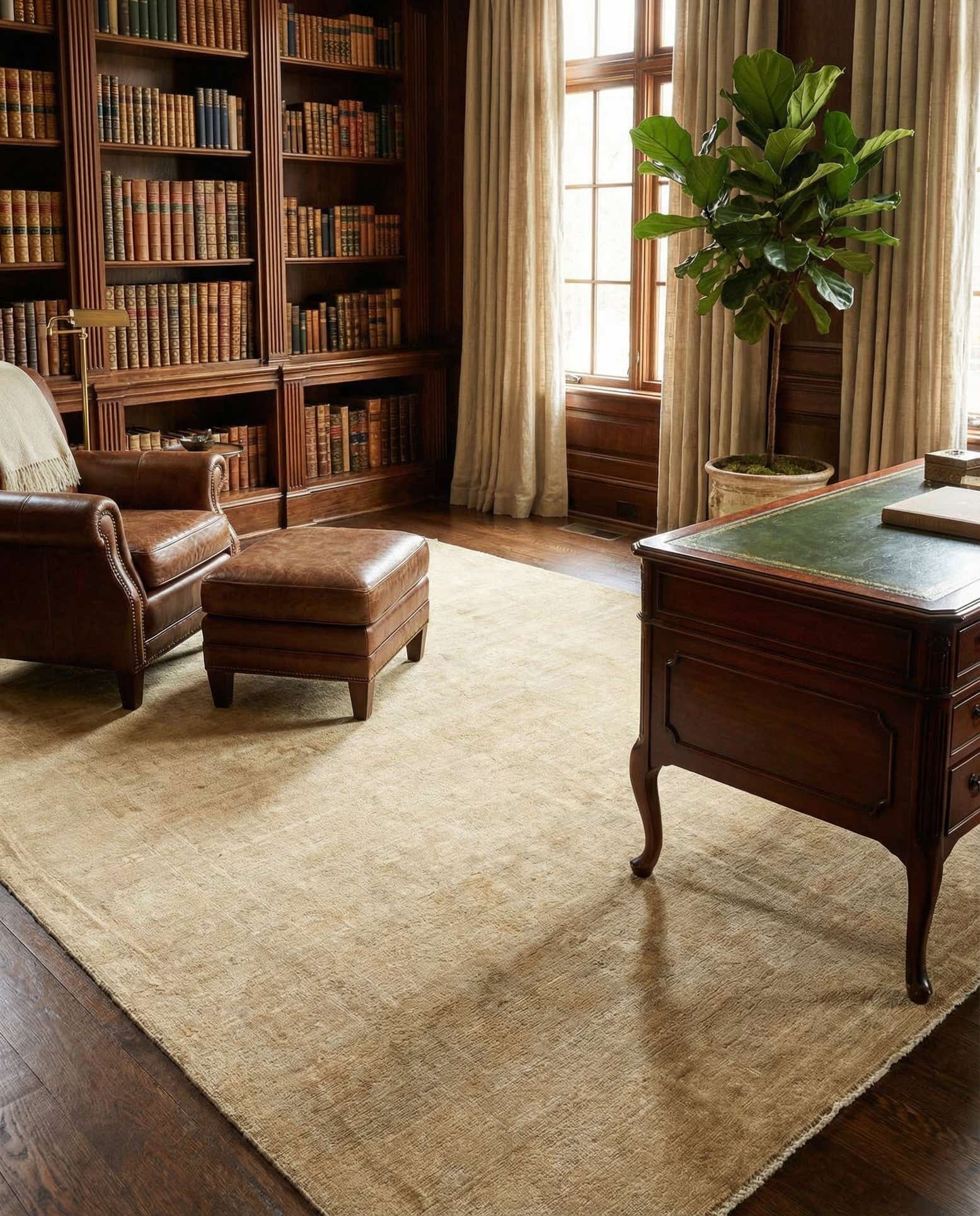 7' 9 x 9' 8 Hand Knotted Oushak Wool Rug