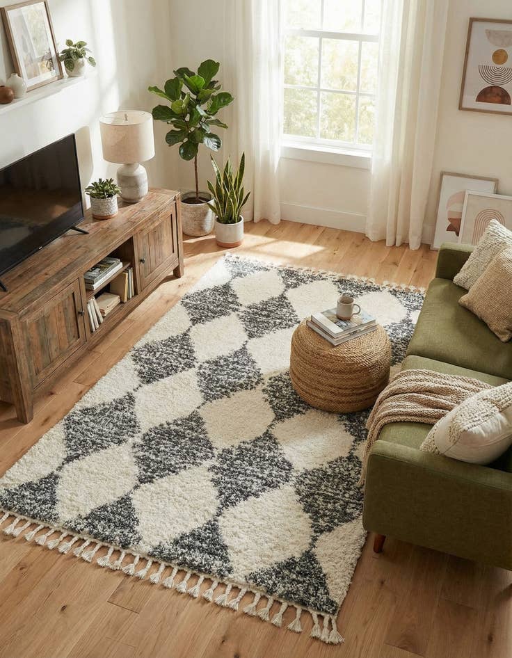 Detail image of 5' 3 x 8' Serenity Shag Rug