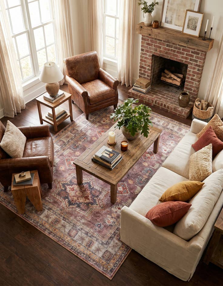 Detail image of 6' 1 x 9' Washable Timeless Rug