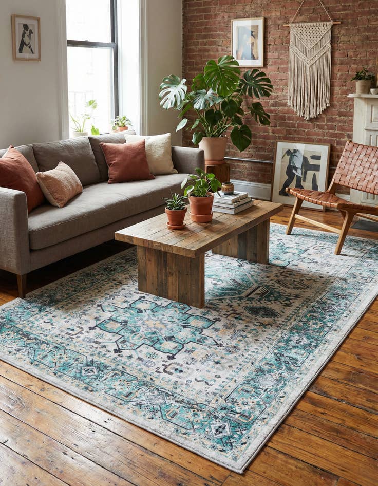 Detail image of 5' x 8'  Washable Yara Rug