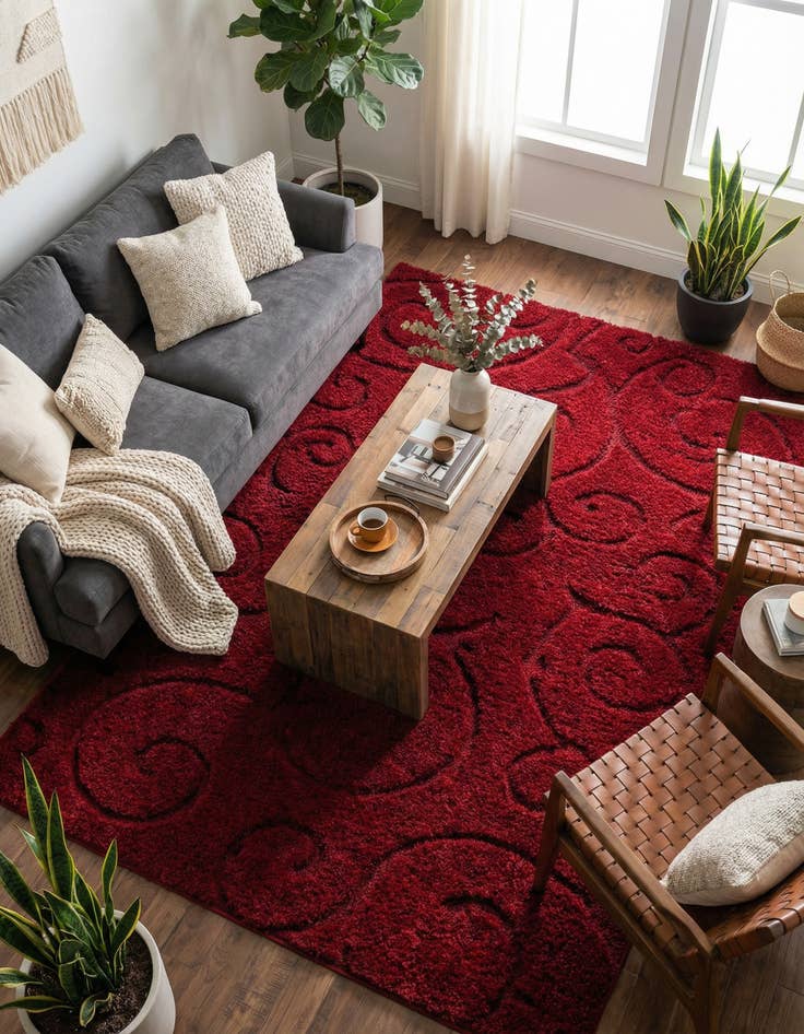 Detail image of  7' x 10' Botanical Shag Rug