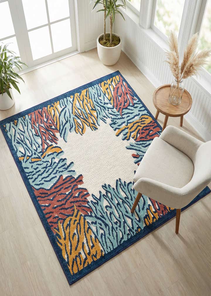 5' 3 x 5' 3 Easy-Clean Belize Indoor / Outdoor Square Rug