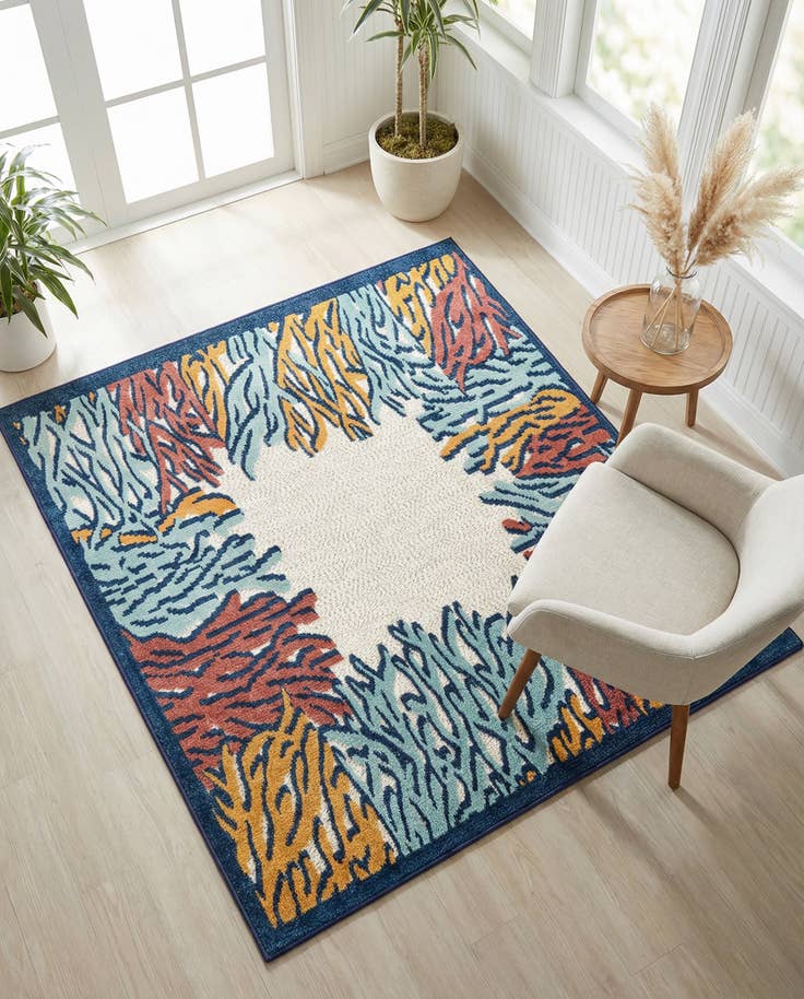Detail image of 5' 3 x 5' 3 Easy-Clean Belize Indoor / Outdoor Square Rug