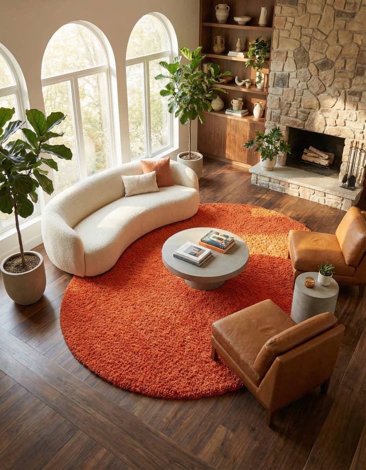 Detail image of 7' 10 x 10' Solid Shag Oval Rug