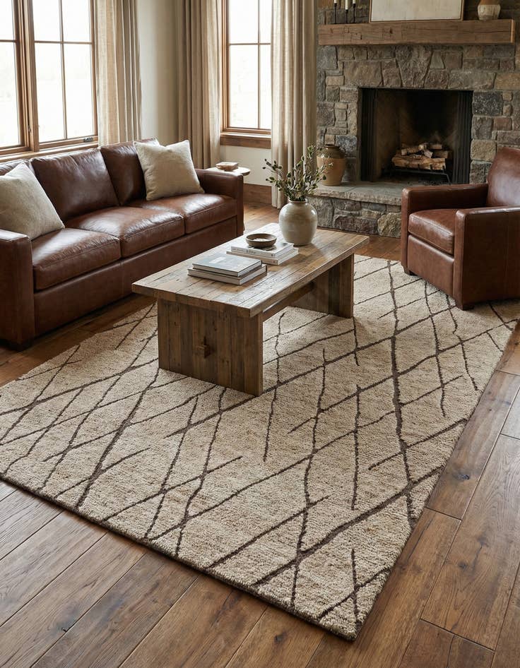 Detail image of 5' 1 x 8' Atlas Moroccan Wool Rug