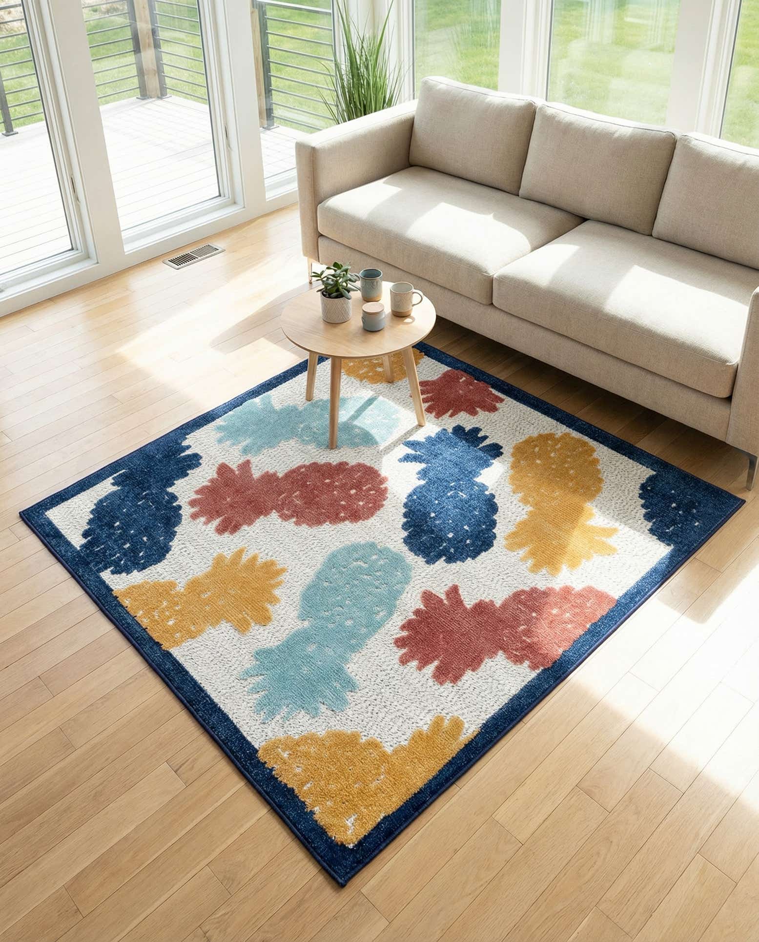 160cm x 160cm Makkelijk schoon te maken Belize Binnen / buiten Vierkant Vloerkleed