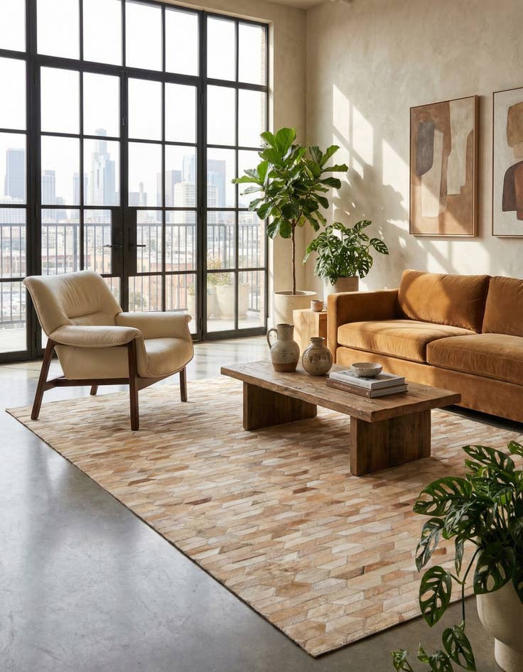 Detail image of 5' 3 x 7' 5 Cowhide Rug