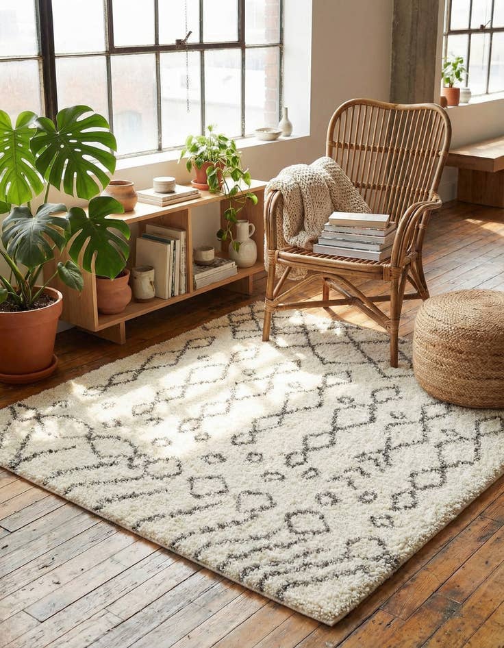 Detail image of 5' 3 x 5' 3 Marrakesh Shag Square Rug