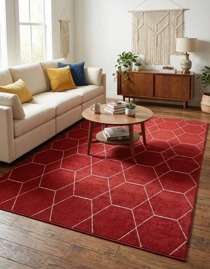 Detail image of 7' 10 x 10' Lattice Frieze Rug