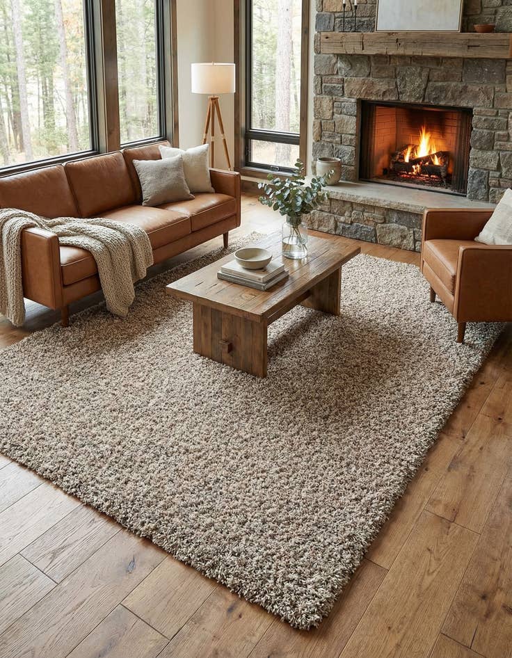 Detail image of 7' 10 x 11' Solid Shag Rug