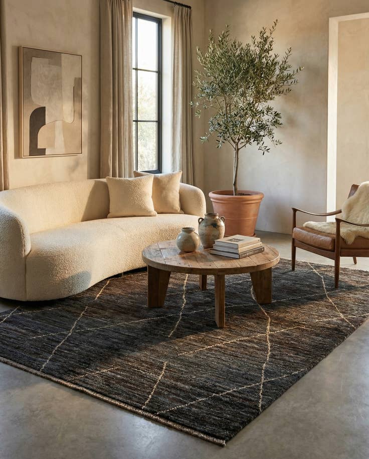 Detail image of 5' 1 x 7' 4 Hand Knotted Moroccan Wool Rug