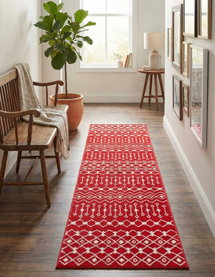 Detail image of 2' 7 x 10' Moroccan Trellis Runner Rug