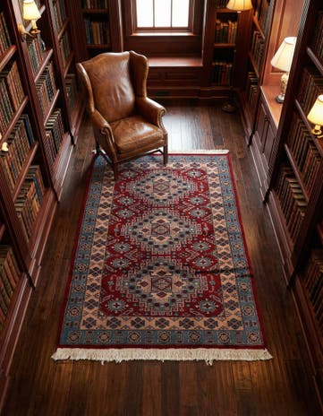 4' 1 x 5' 11 Hand Knotted Kazak Oriental Wool Rug