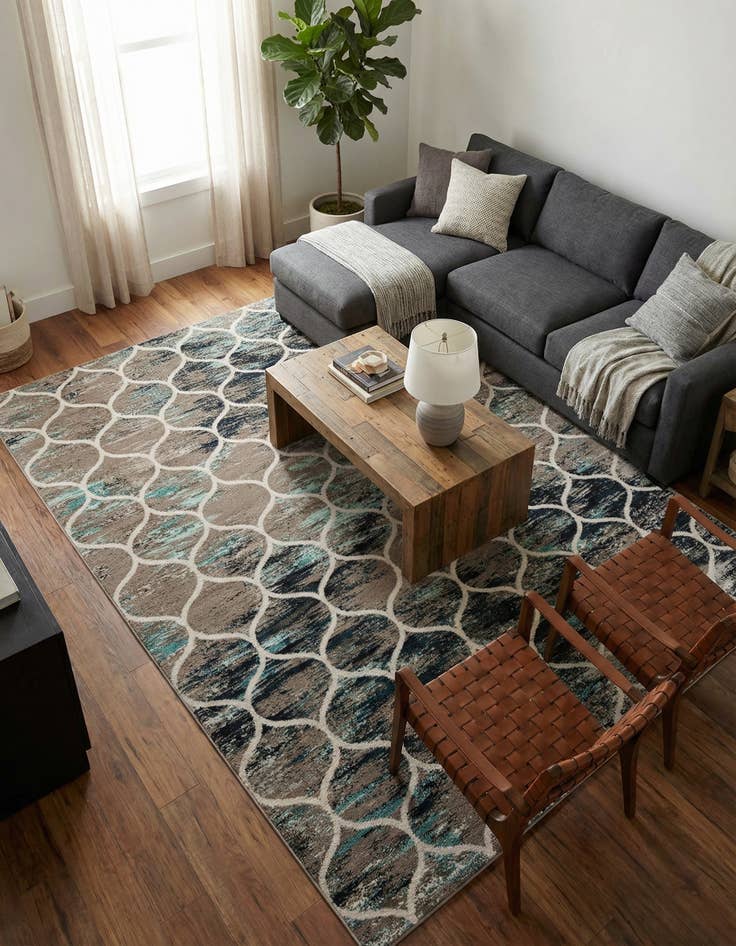 Detail image of 10' x 13' Lattice Frieze Rug