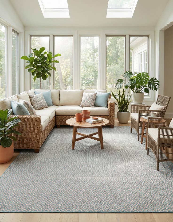 Detail image of 13' x 13' Washable Jill Zarin Costa Rica Indoor / Outdoor Square Rug