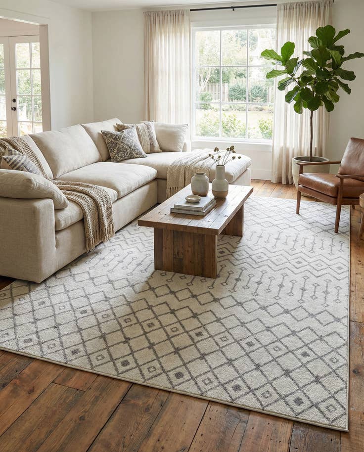 Detail image of 9' x 12' Moroccan Trellis Rug