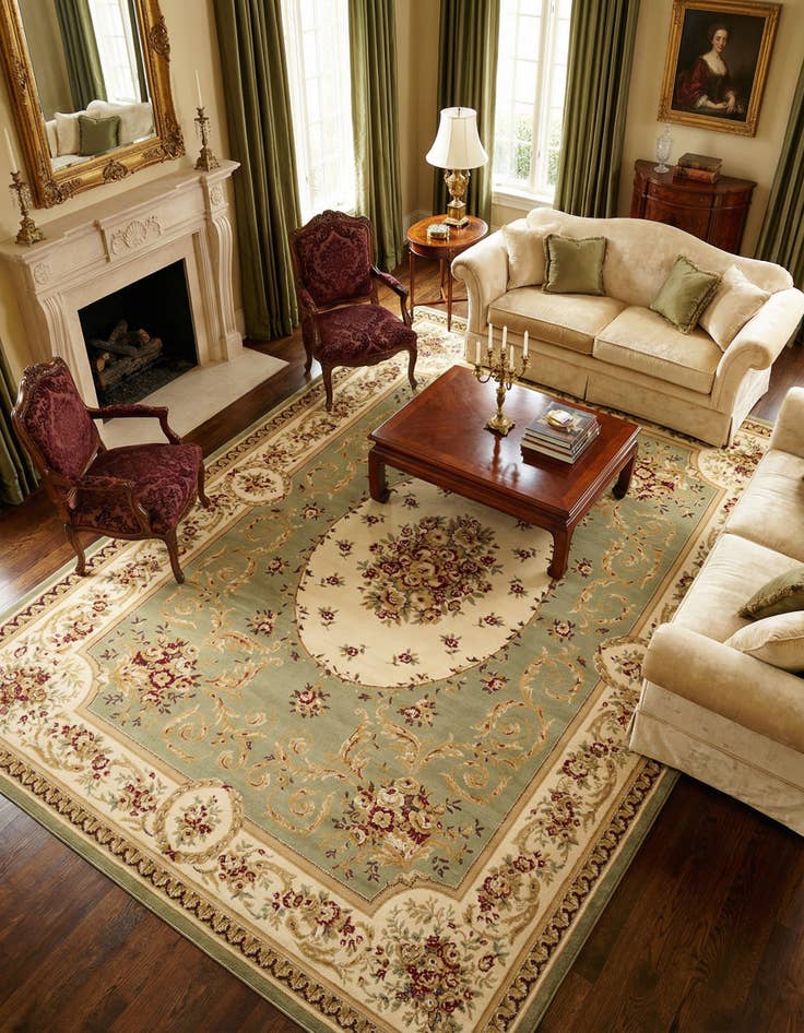 Detail image of 9' x 12' Classic Aubusson Rug