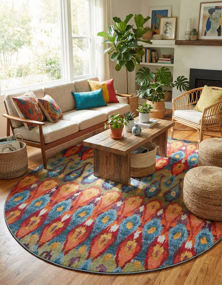 Detail image of 7' 10 x 10'  Washable Modern Indoor / Outdoor Oval Rug