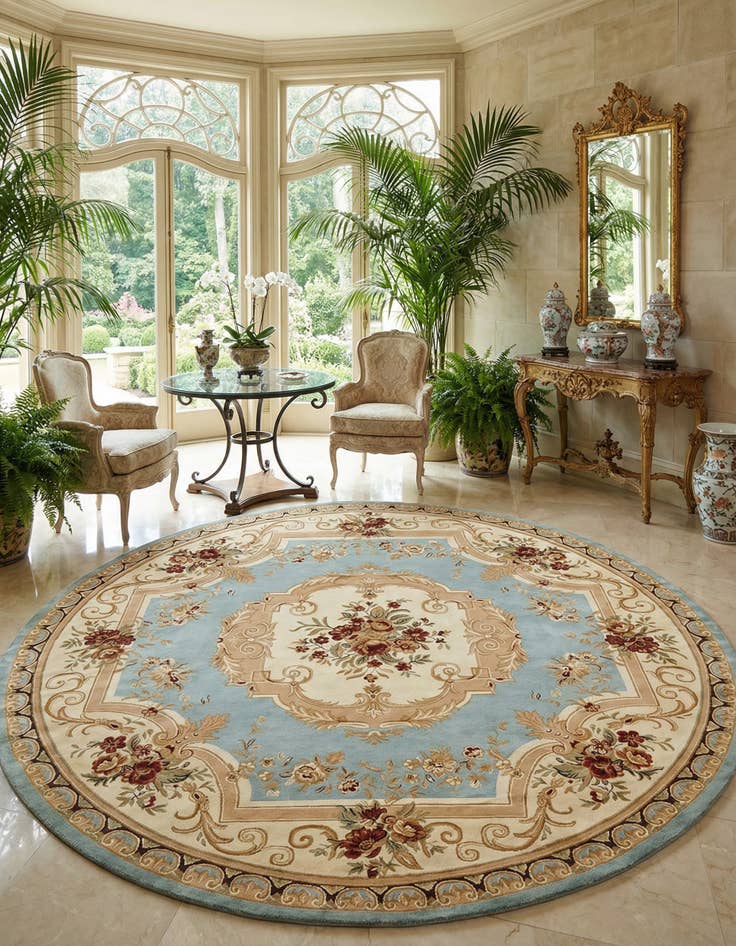 Detail image of 13' x 13' Classic Aubusson Round Rug