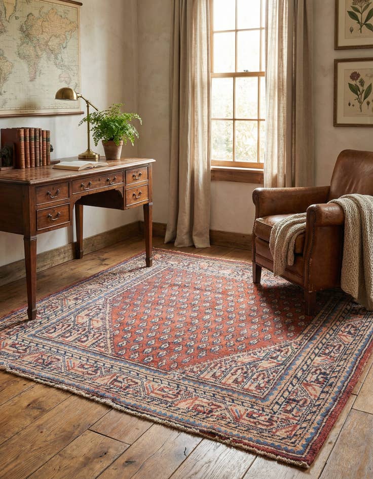 Detail image of 4' 3 x 4' 6 Hand Knotted Ultra Vintage Persian Wool Square Rug