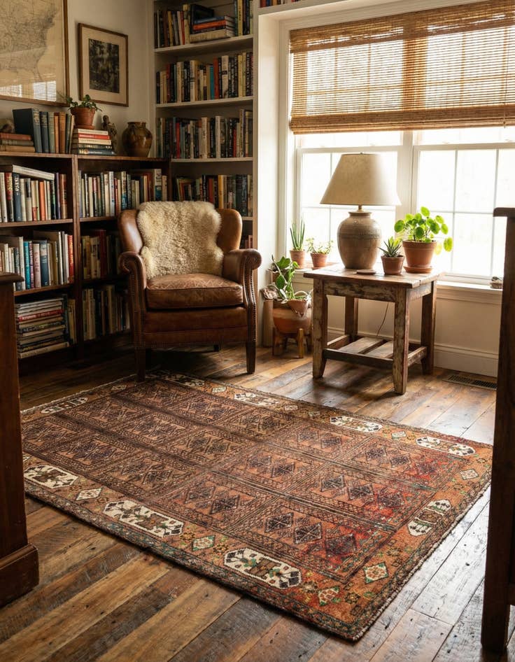 Detail image of 3' 2 x 4' 10 Hand Knotted Balouch Persian Wool Rug