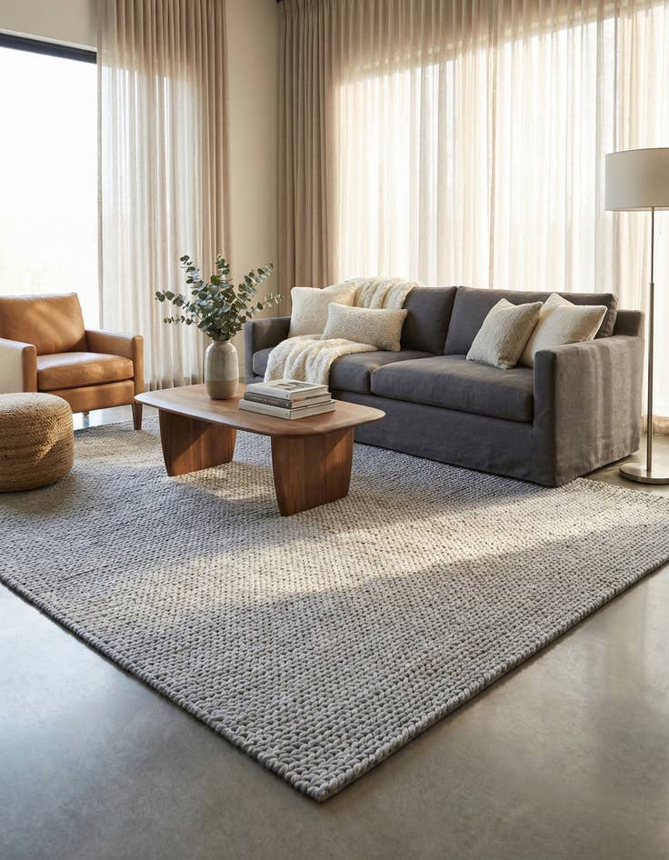 Detail image of 7' 10 x 10'  Hand Woven Lana New Zealand Wool Rug