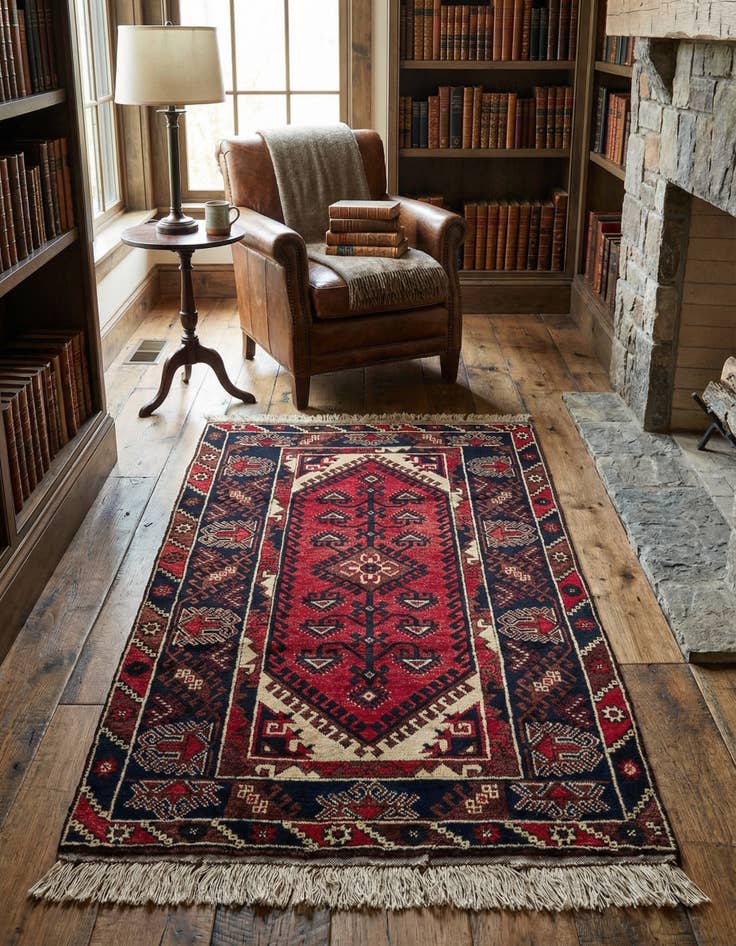 Detail image of 4' x 5' 9 Hand Knotted Balouch Oriental Wool Rug