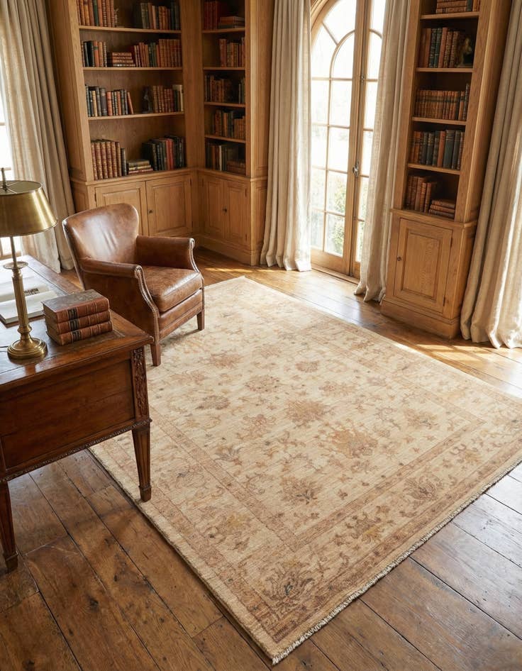 Detail image of 5' 8 x 7' 10 Hand Knotted Peshawar Ziegler Rug