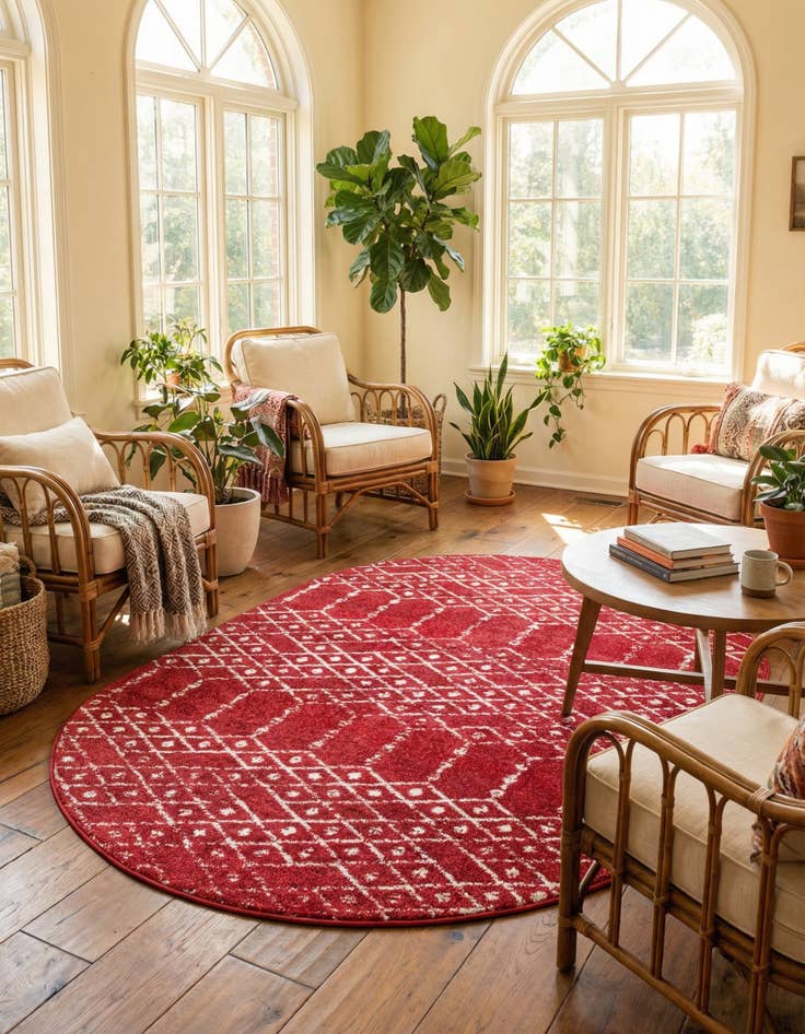 Detail image of 4' x 6' Paxon Trellis Oval Rug