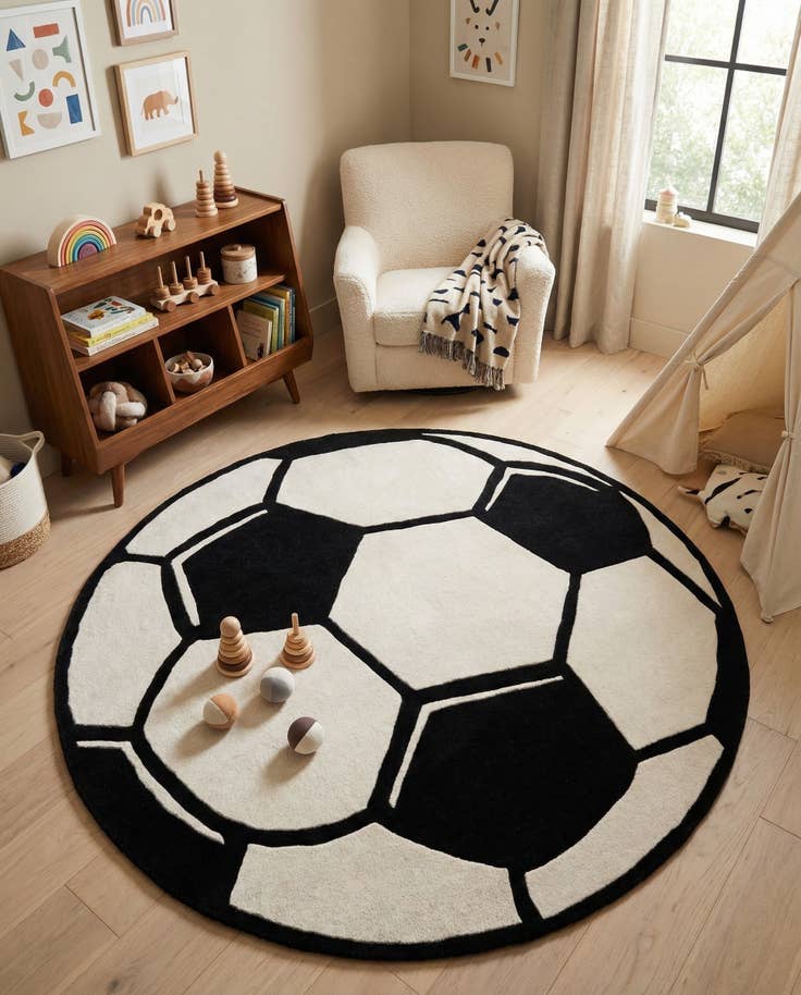 Detail image of 7' 10 x 7' 10 Playtime Kids Wool Freeform Rug