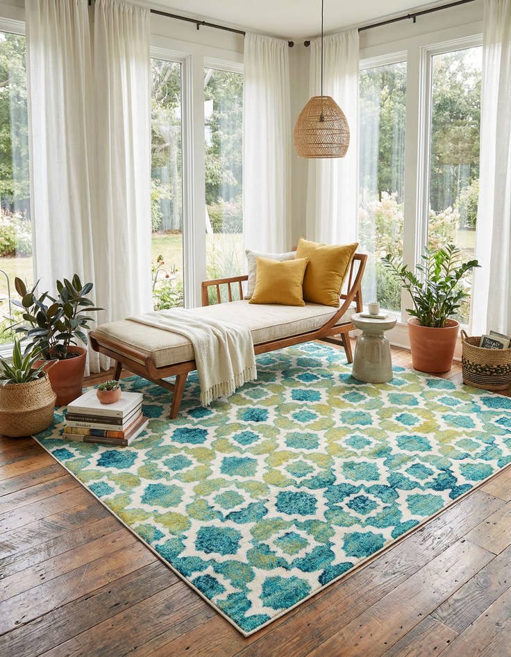 Detail image of 7' 10 x 7' 10 Azalea Square Rug