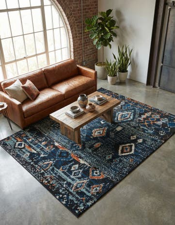 Navy Blue Morocco Rug
